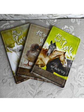 All You Need Is Love Animal-Themed Bella Bug Journals Set Of 3 Lined Pages